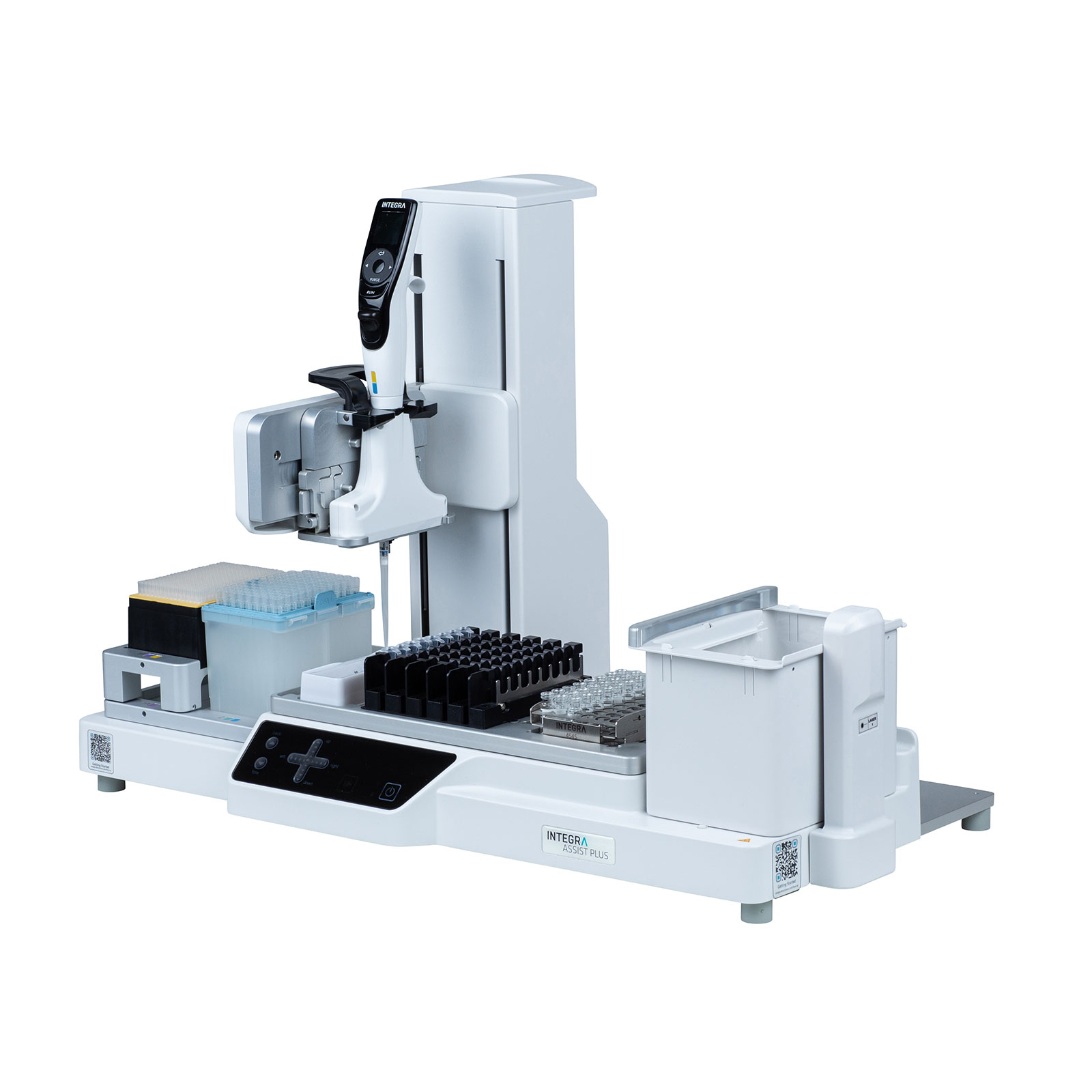 The ASSIST PLUS pipetting robot operating a D-ONE single channel pipetting module