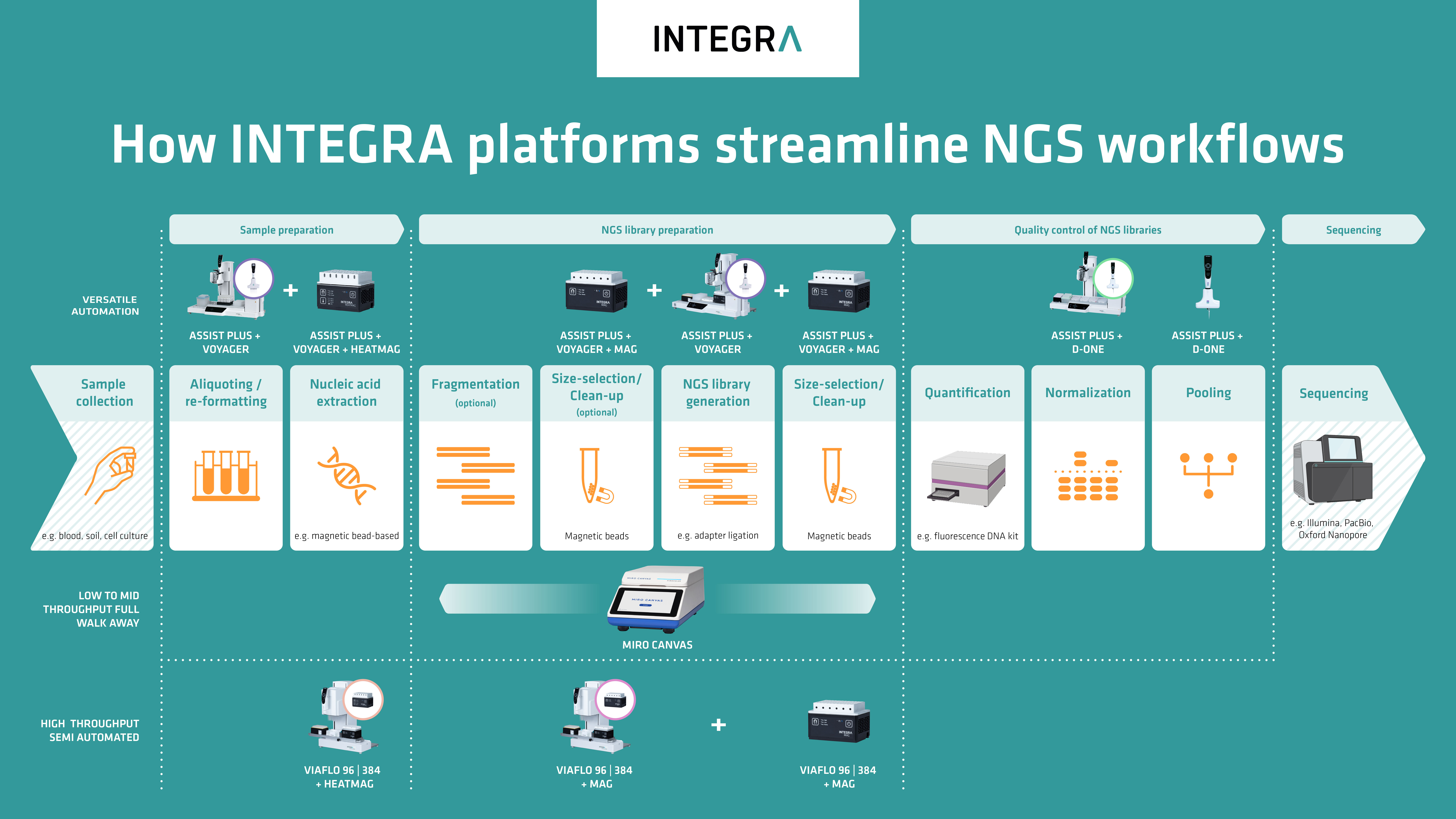 The NGS workflow from sample preparation to sequencing