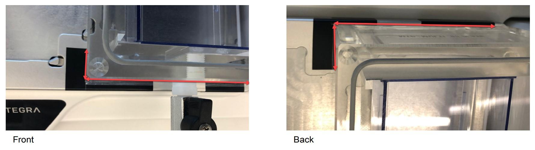 The marks of the vacuum manifold positioning are shown. 