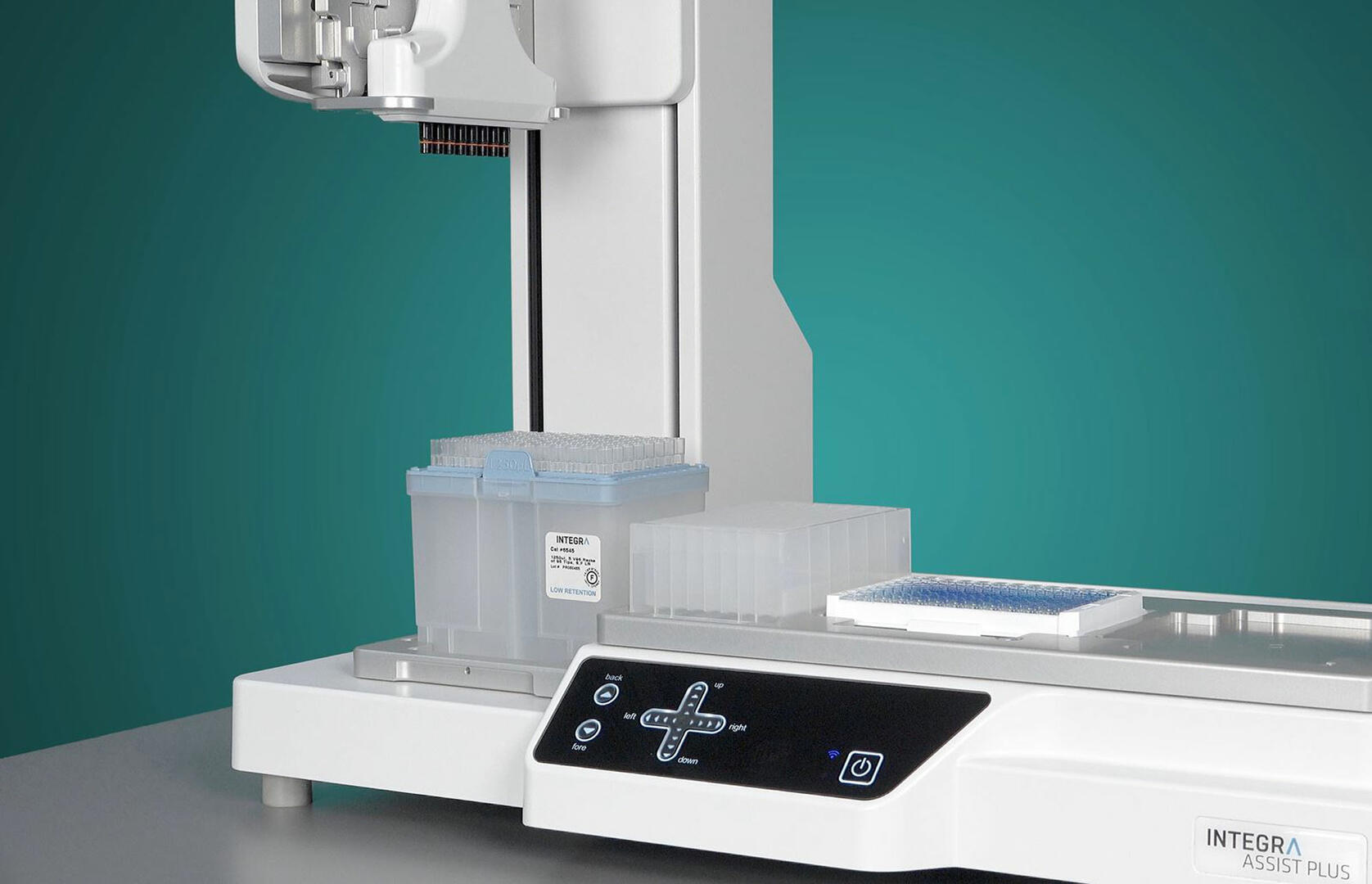ASSIST PLUS pipetting robot performing an ELISA