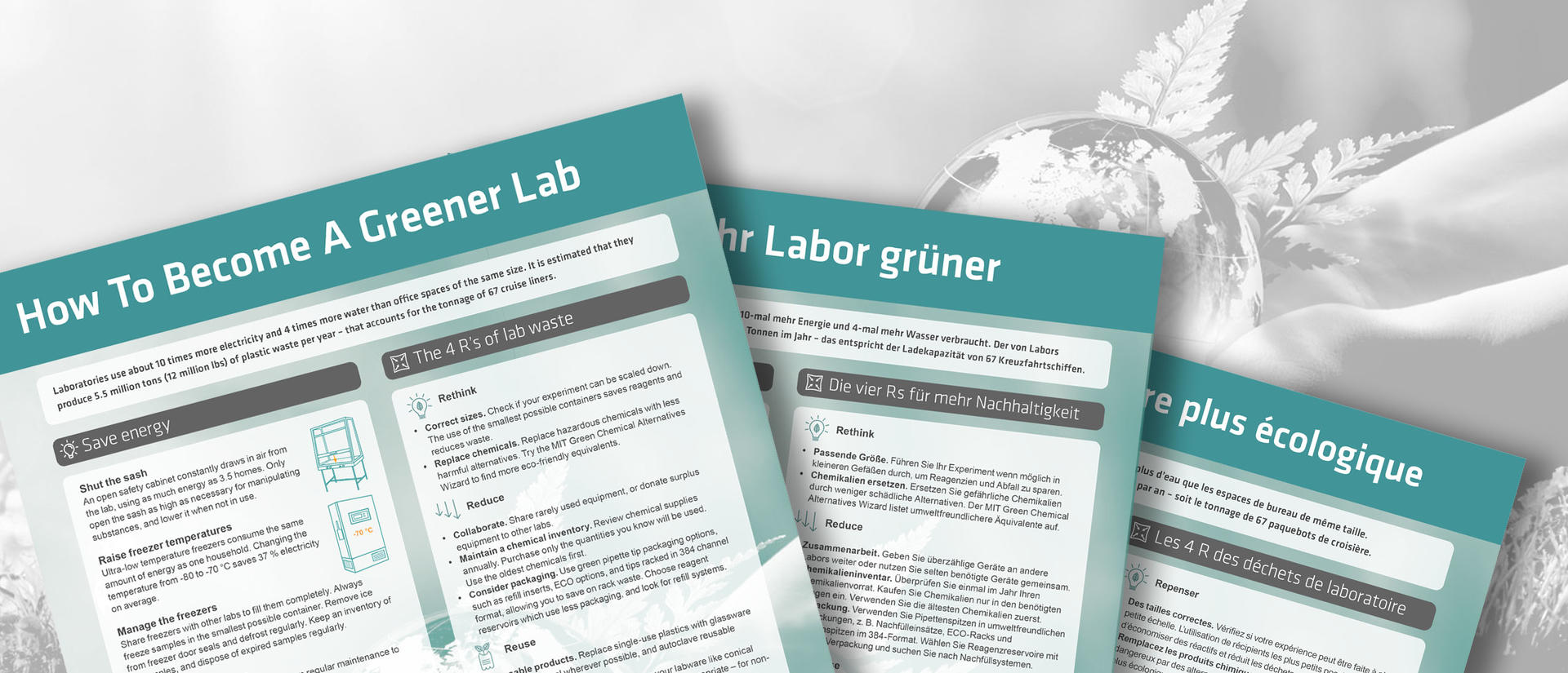 Poster with sustainability tips for labs