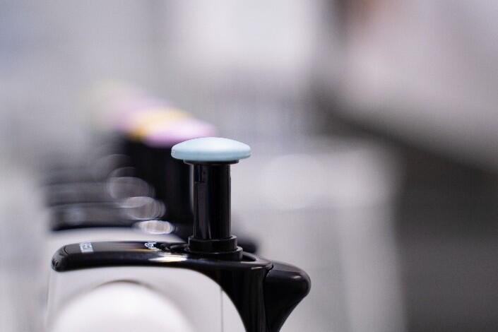 EVOLVE manual pipettes on a stand