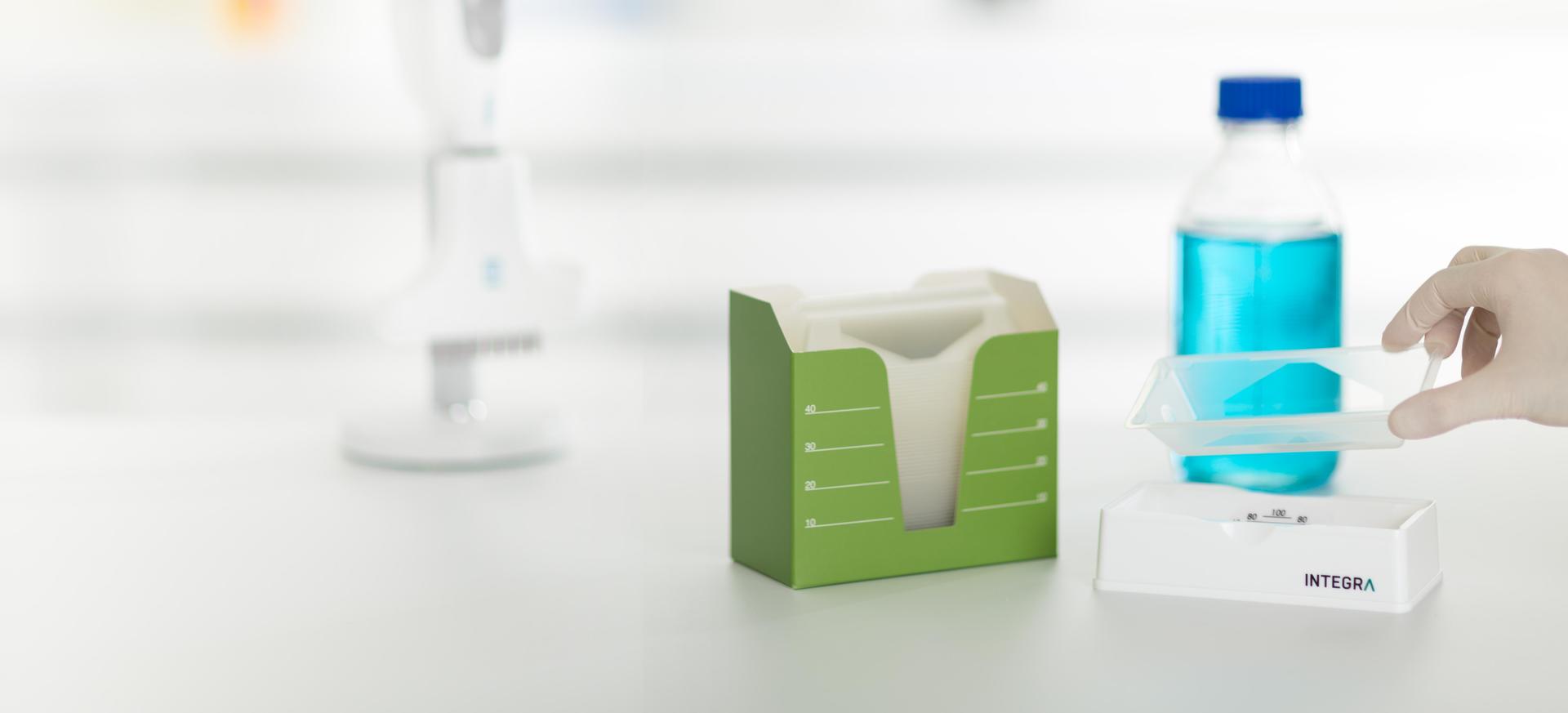 INTEGRA reagent reservoirs are designed to nest inside each other