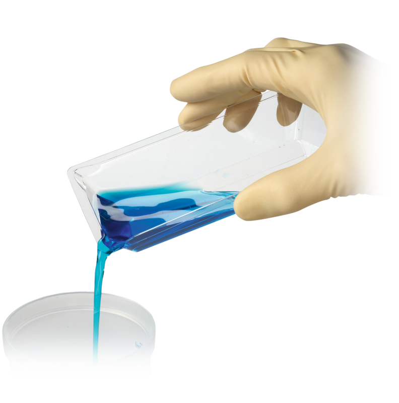 Pour back spouts of reagent reservoirs