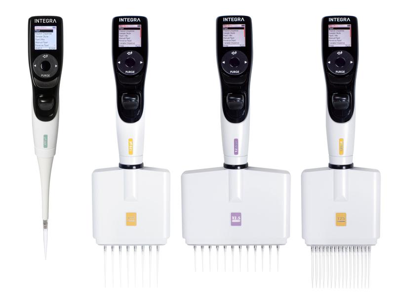 INTEGRA’s range of VIAFLO electronic pipettes.