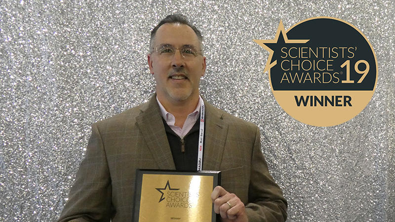 Marc Hamel with the Scientists' Choice Award