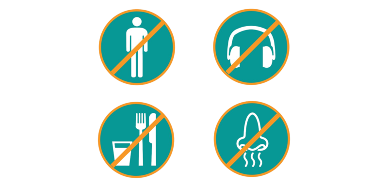 Pictograms of the most important lab safety rules