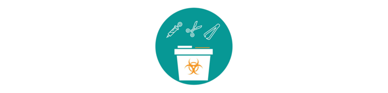 Pictogram for working with sharps