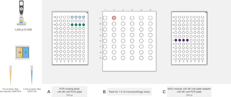ASSIST PLUS deck set-up for indexing PCR in the Flex Apex workflow.