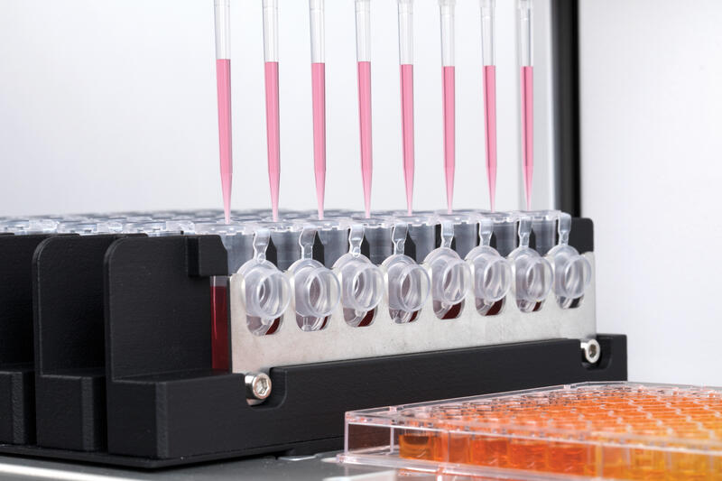 ASSIST PLUS pipetting robot used for tube to plate reformatting