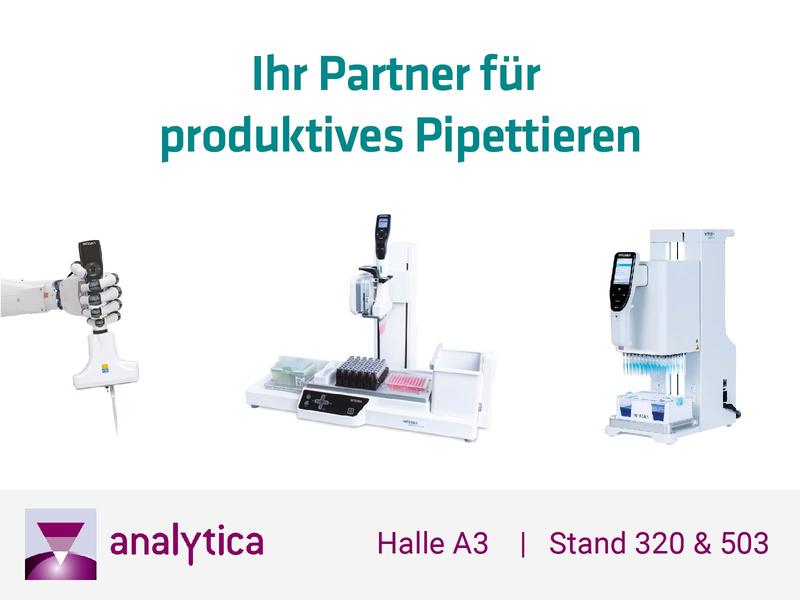 Analytica 2022, besuchen Sie uns an Stand 320 und 503 in Halle A3 und erfahren Sie mehr über produktives Pipettieren!