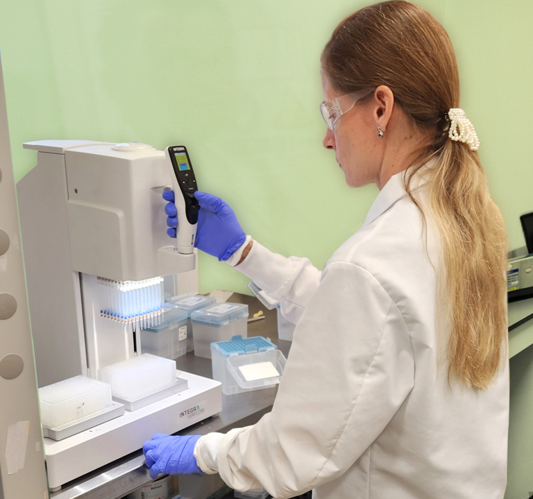 The INTEGRA ASSIST PLUS pipetting robot allows SaVida Health to reduce the sample preparation time