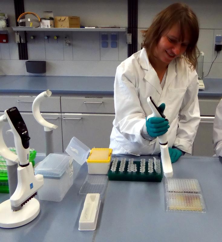 The NOMAD team working with the VOYAGER electronic pipette