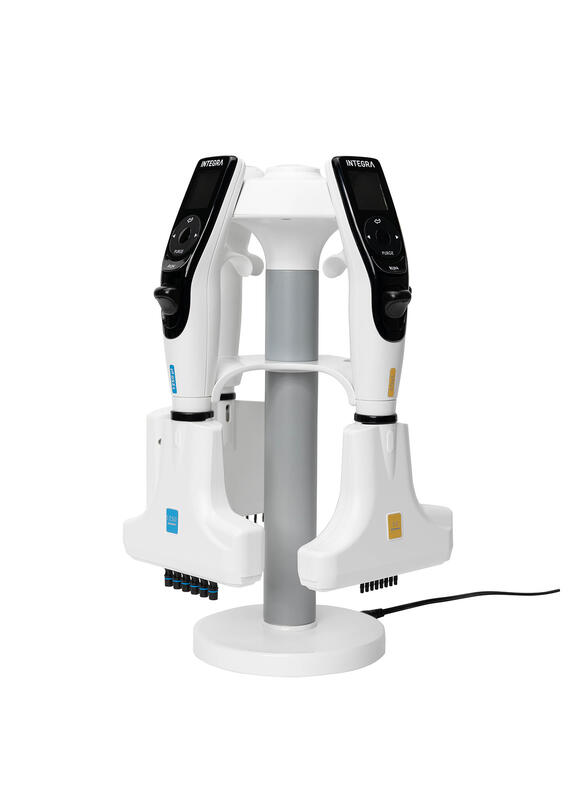 VIAFLO electronic pipette on carousel charging stand