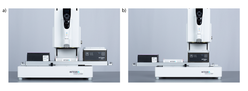 VIAFLO 384 transferring 80 % ethanol to a 384 well plate on the MAG module.