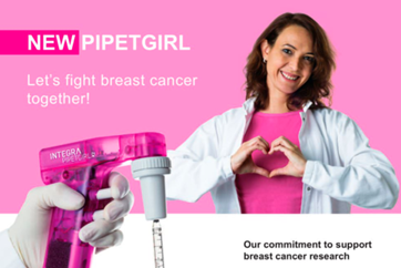The pink PIPETGIRL serological pipet controller produced to support breast cancer research.