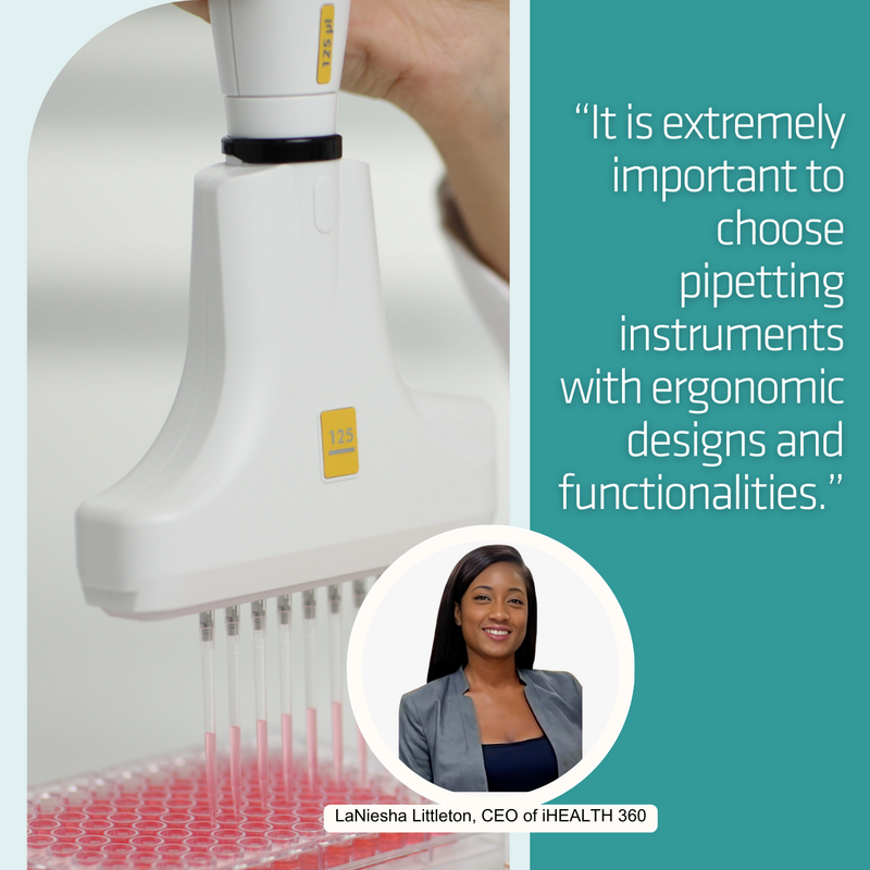 Quote of iHEALTH 360: It is important to choose pipetting instruments with ergonomic designs and functionalities.