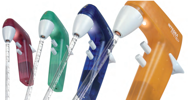 The PIPETBOY pro serological pipet controller with an integrated LED light.
