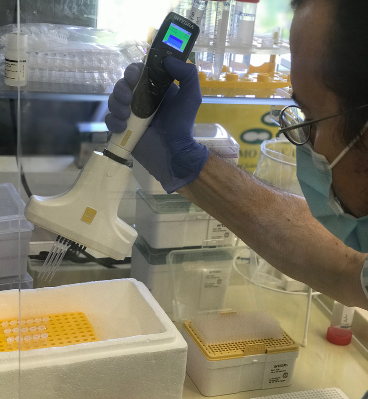 Researcher at the University of Basel working with VOYAGER pipette