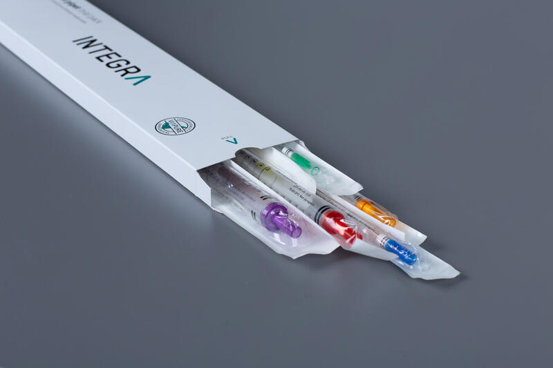 Open trial pack of INTEGRA serological pipets, containing one of each individually wrapped pipet, 1, 2, 5, 10, 25 and 50 ml  