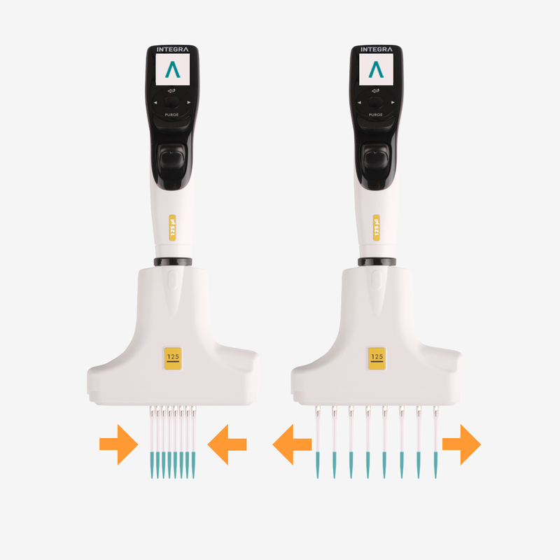 Tip spacing pipettes for faster tube transfers INTEGRA
