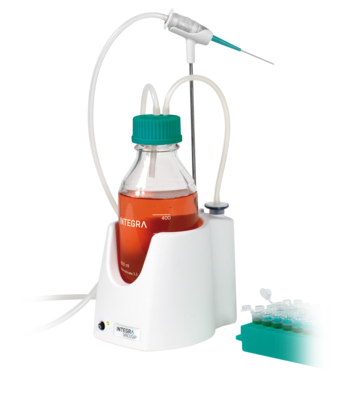 The VACUSIP benchtop aspiration system, which is compact and fits on any bench