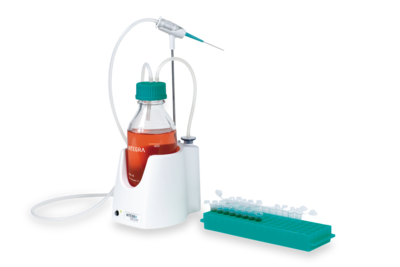 The VACUSIP benchtop aspiration system, which is compact and fits on any bench