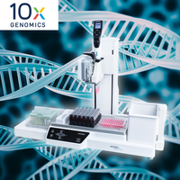 The ASSIST PLUS pipetting robot with the logo of 10x Genomics